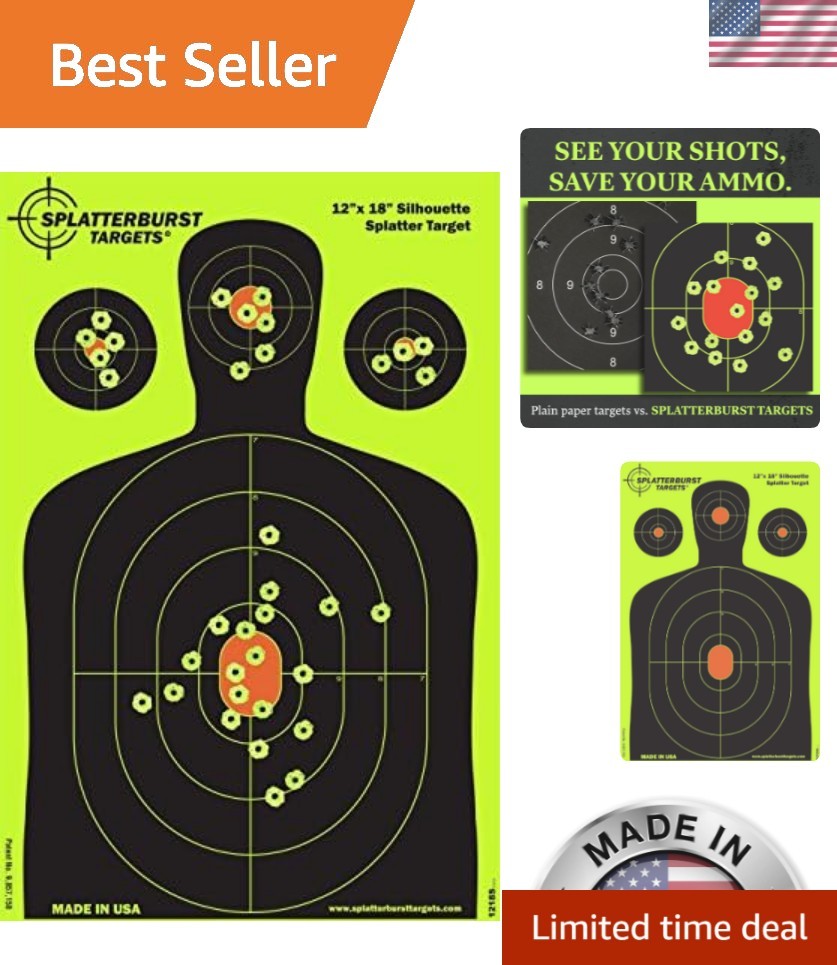 12 x18 inch - Silhouette Splatter Target - Easily See Your Shots Burst Bright...