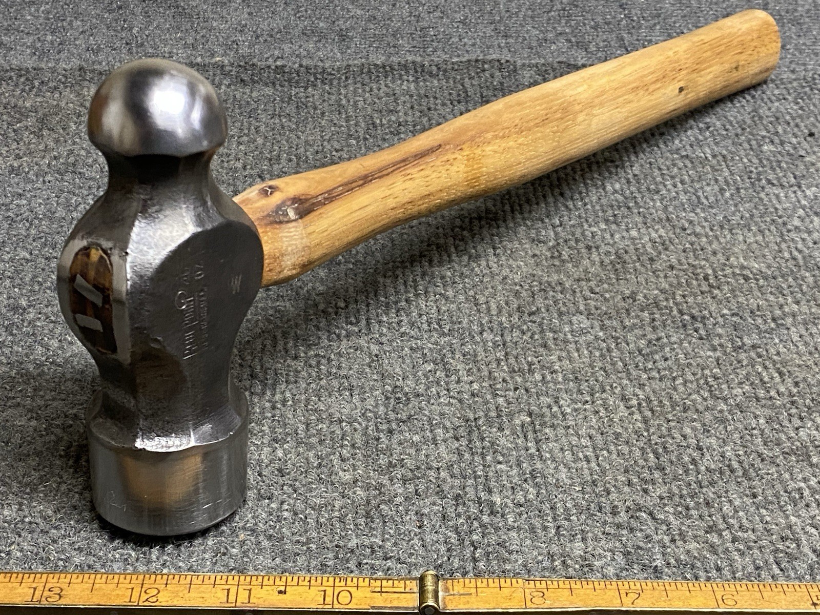 Vintage Blue Point Big 40 Oz Ball Peen Hammer With New Hickory Handle USA