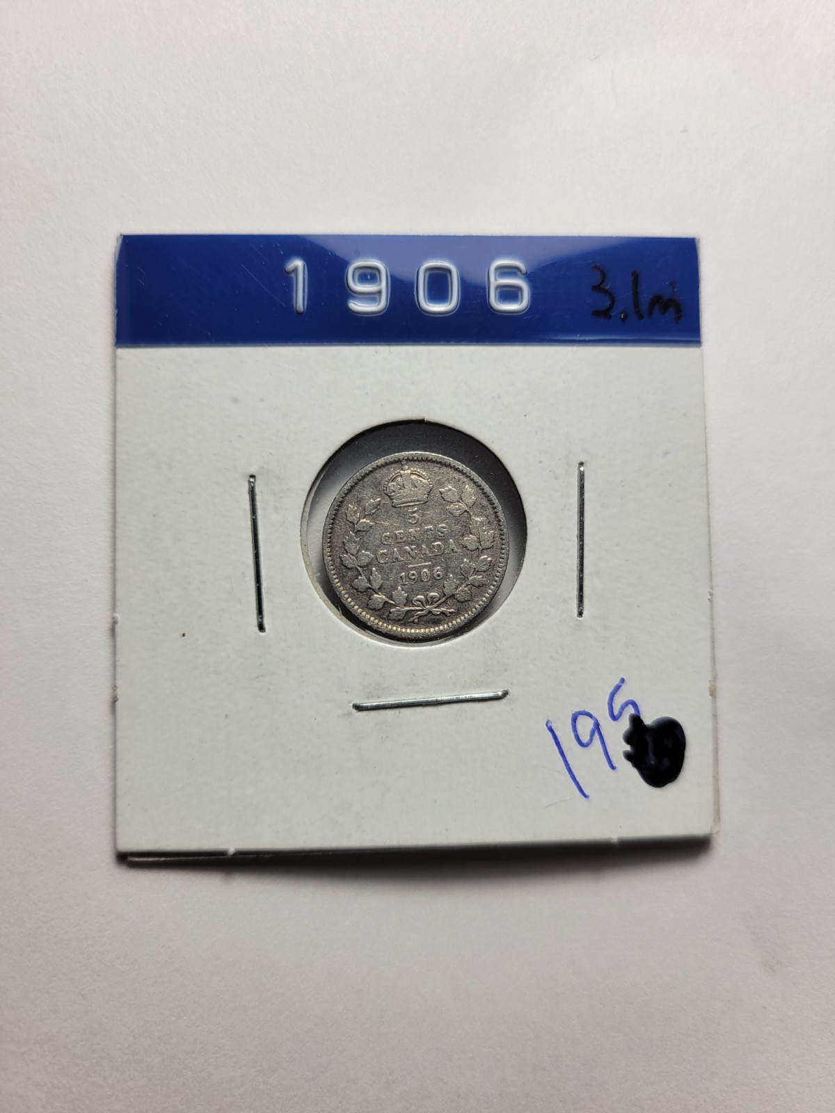 1906 Canada 5 Cents - 92.5% Silver - Foreign Coin - KM# 13