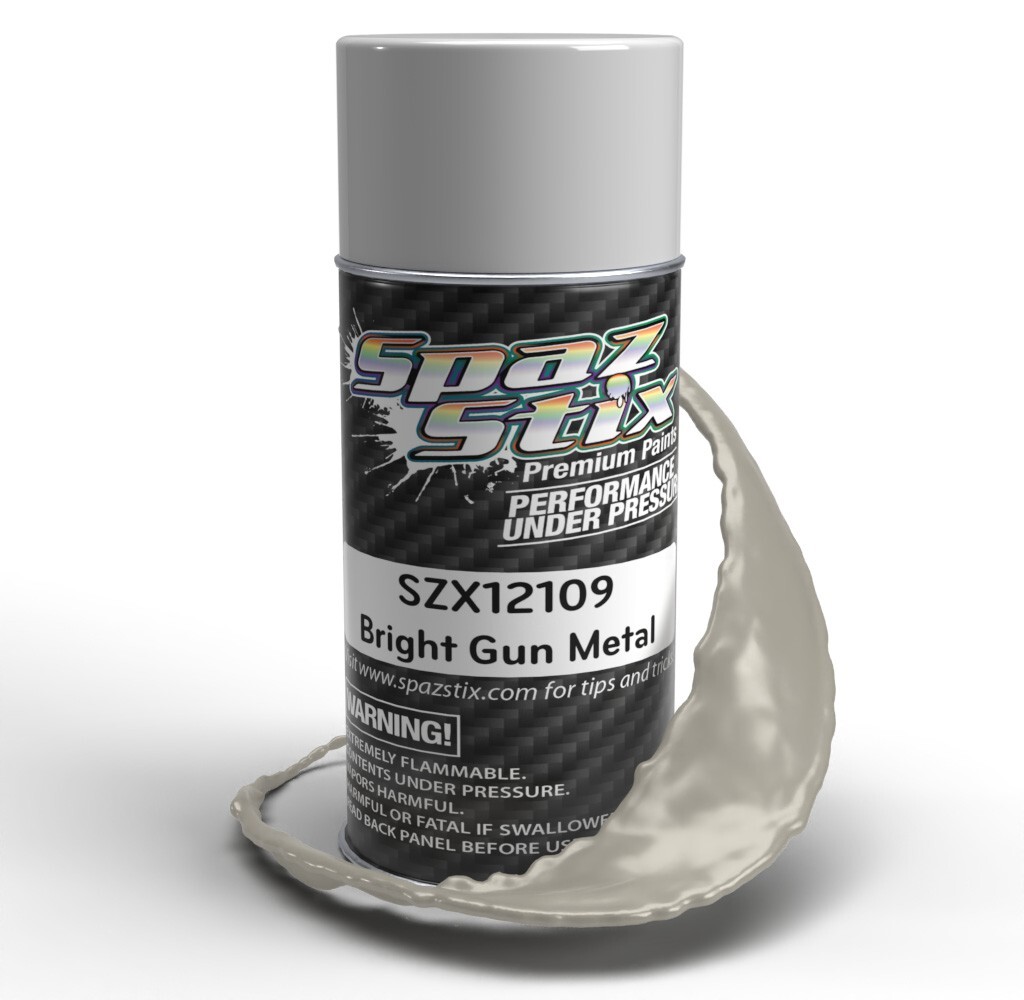 Spaz Stix 12109 Bright Gun Metal Aerosol Spray Paint 3.5oz Can