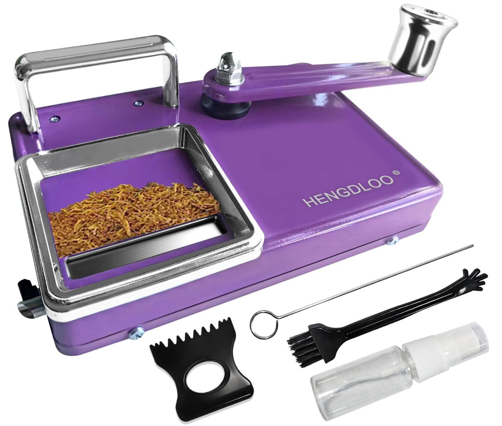 Manual Cigarette Rolling Machine, Dual-Track, 8mm Tube Compatible, Purple