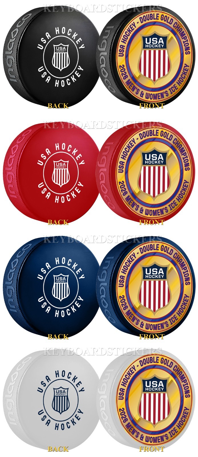 2026 Winter Olympic Games Milano Cortina Team USA Double Gold Puck - IN STOCK