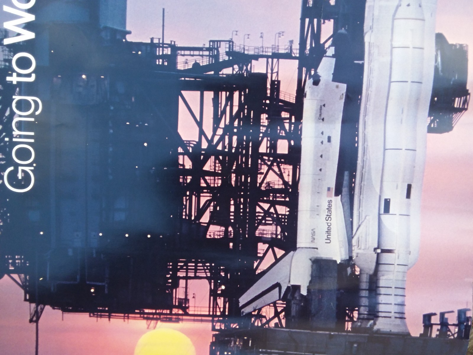 Vintage NASA Going 2 Work In Space Space Shuttle Poster Decor Collect