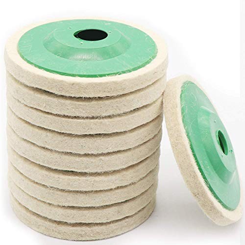 10 Pack 4 Inch Round Wool Felt Disc Wheel Pad, for 100 4 inch (10 pack Green)