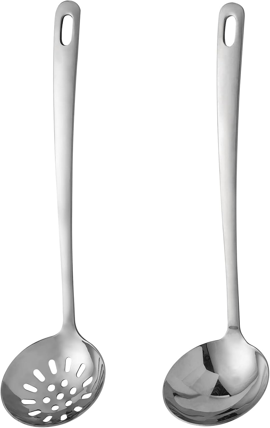 304 Stainless Steel Flatware Serving Utensils, Skimmer Slotted Spoon and Soup