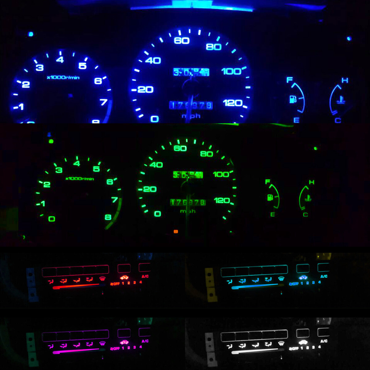 LED Light Kit for Honda Civic EK 96-98 96 97 98 Gauge Cluster + Climate Control