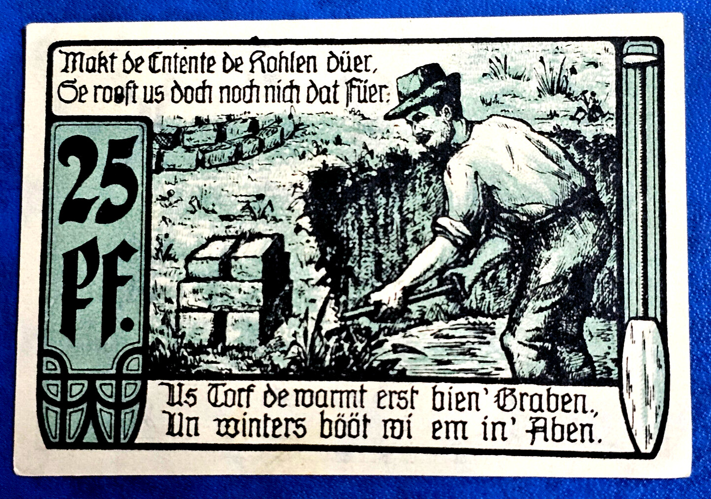 DIEPHOLZ FLECKEN NOTGELD 25 PFENNIG 1921 EMERGENCY MONEY GERMANY BANKNOTE (32550