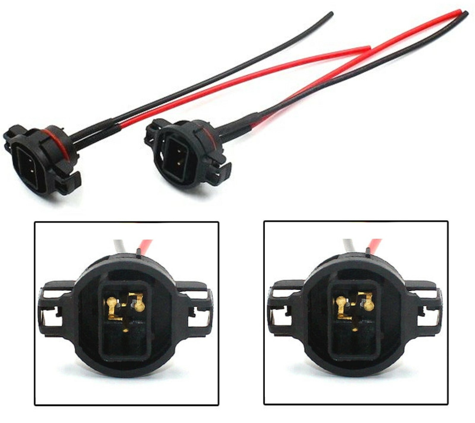 Wire Pigtail Male PS24W 5202 H16 Two Harness Fog Light Bulb Connector Plug Lamp