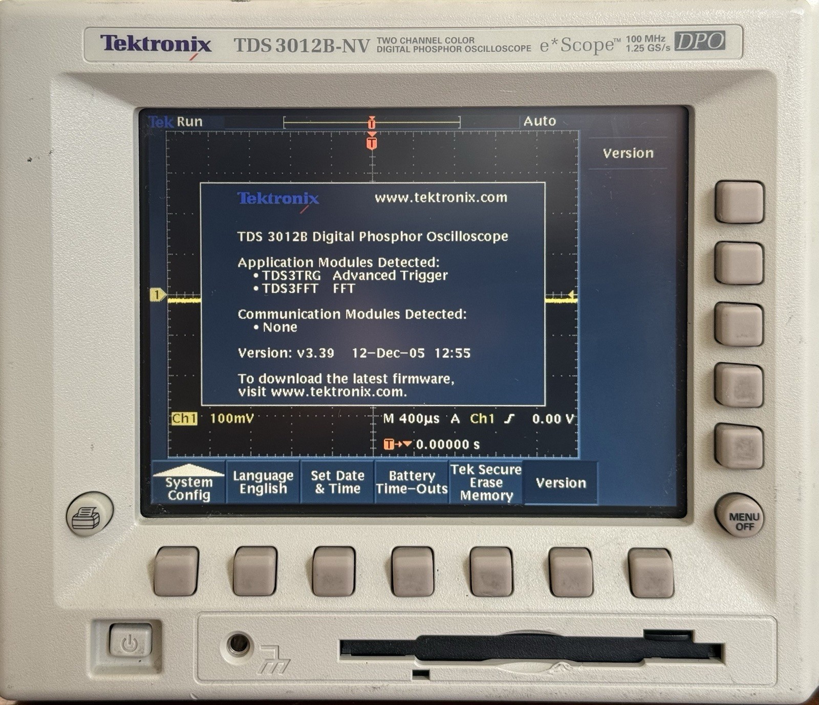 Tektronix TDS 3012B-NV 100Mhz, 1.25GS/s
