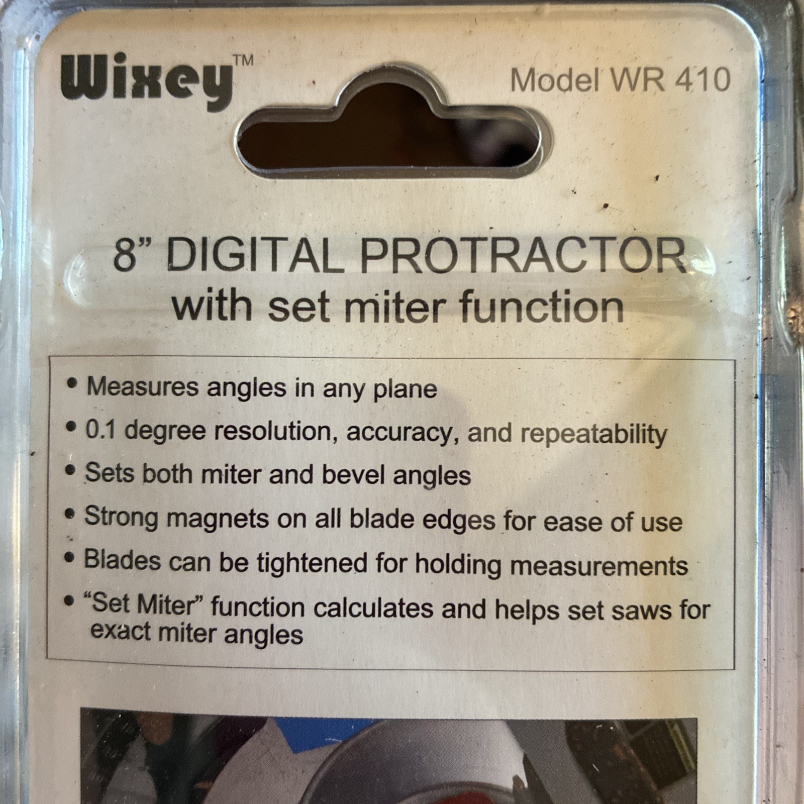 New 8" (203mm) Wixey Digital Protractor With Set Miter Function (WR410)