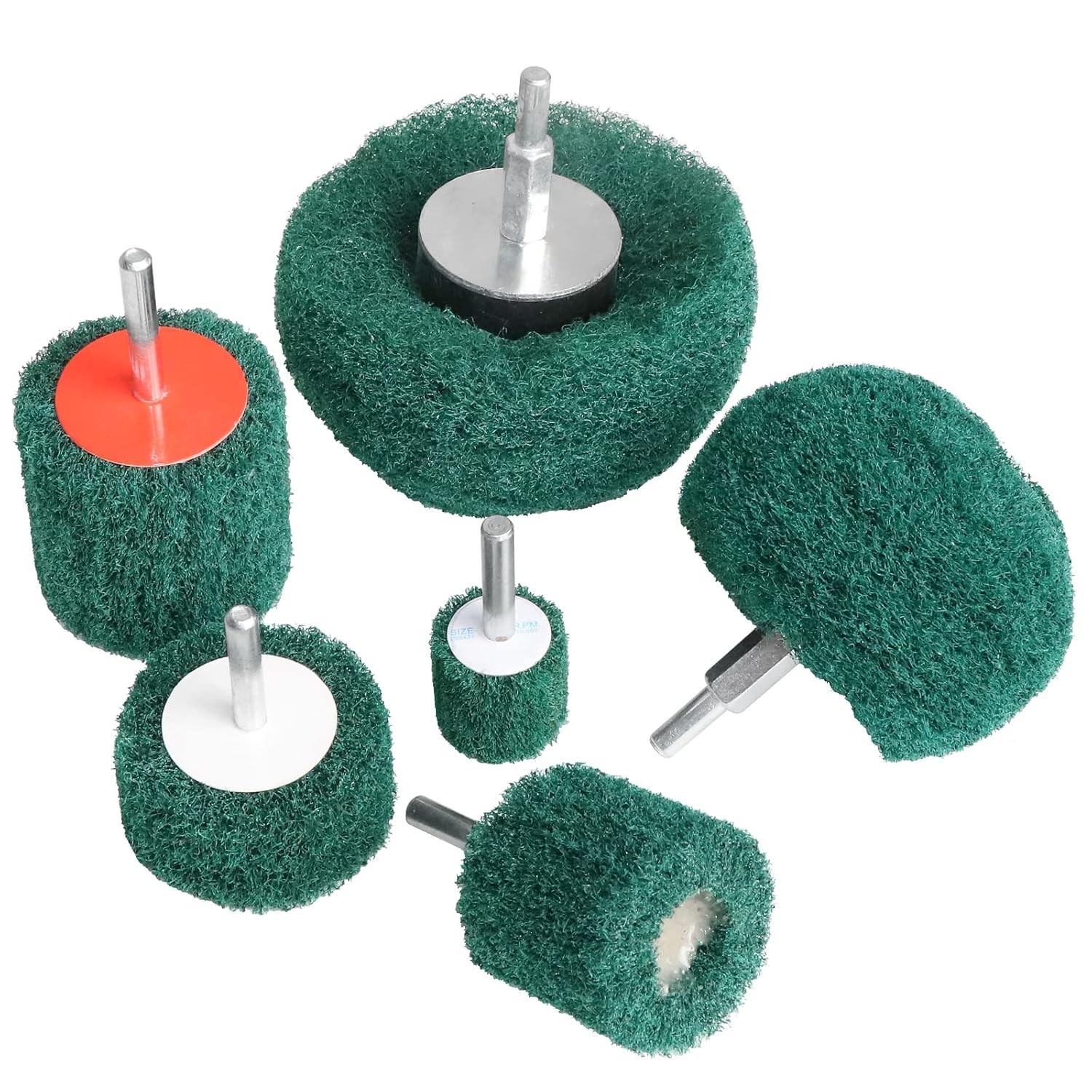 6PCS Non Woven Abrasive Buffing Polishing Wheel Drill Attachment Set 6PC