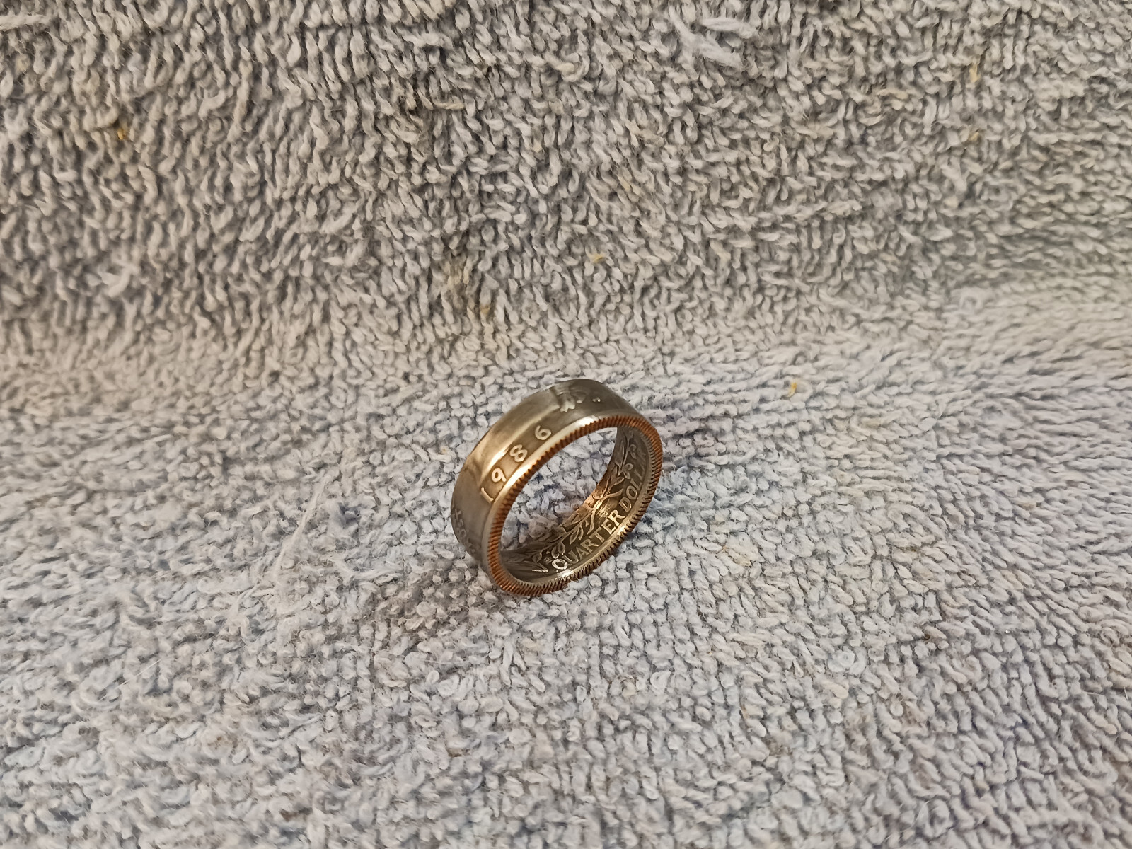 1986 Washington Quarters, Handmade Coin Ring, Size 8