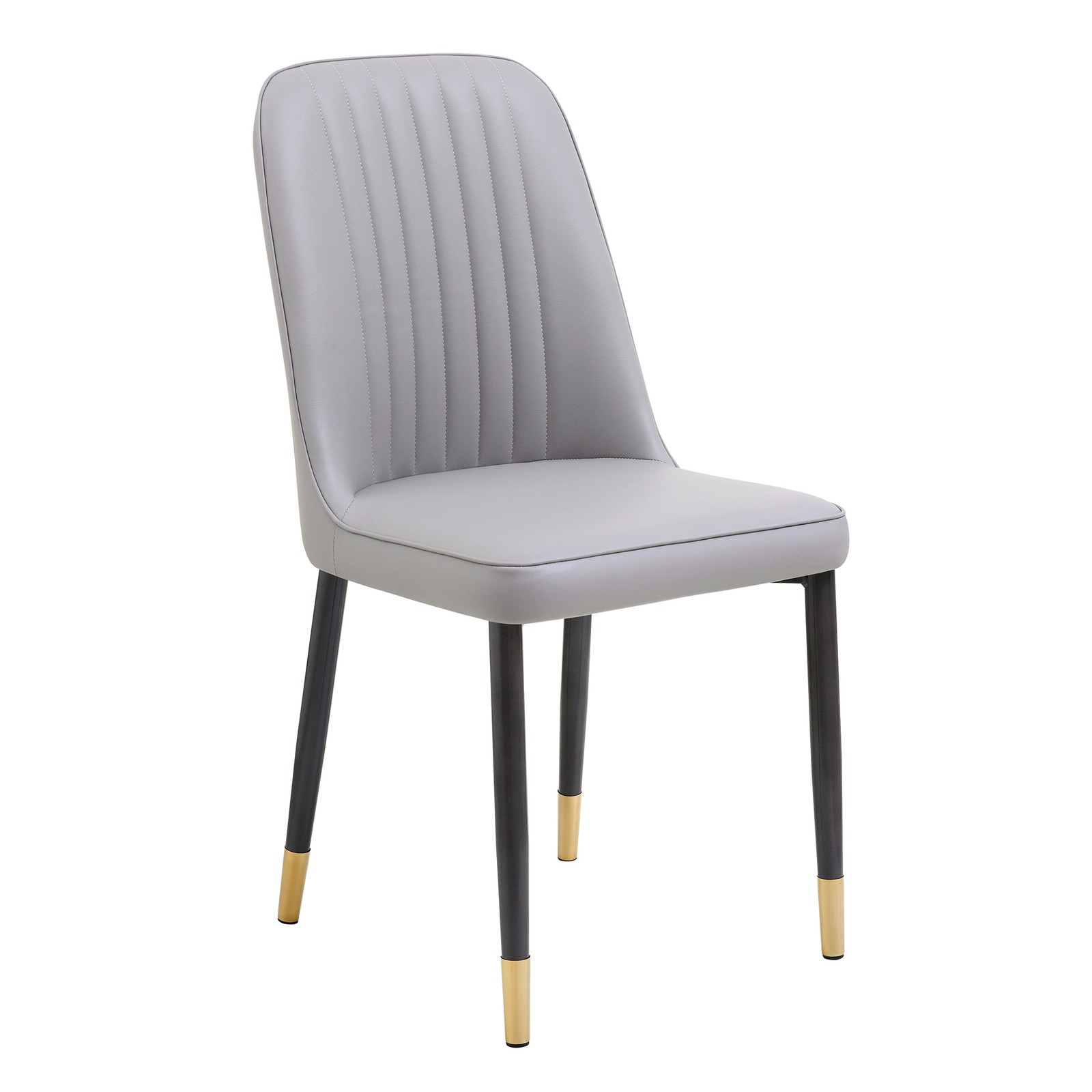 Set of 2 Grey Dining Chairs with Thick Cushions: Modern Kitchen Chairs