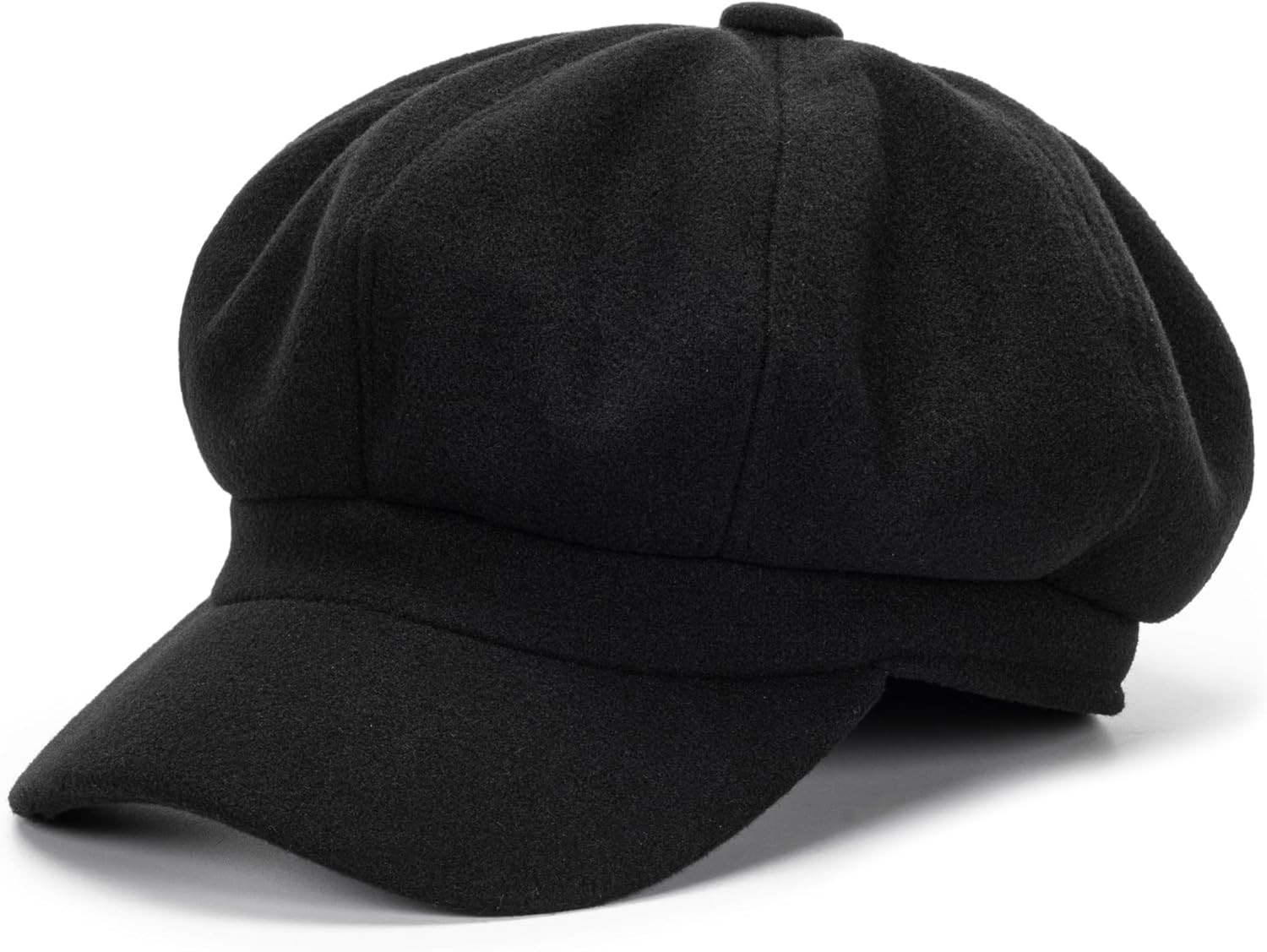 Women Wool-Blend-Beret Newsboy-Hat Cap Vintage Bakerboy-Cabbie-Cap Medium Black