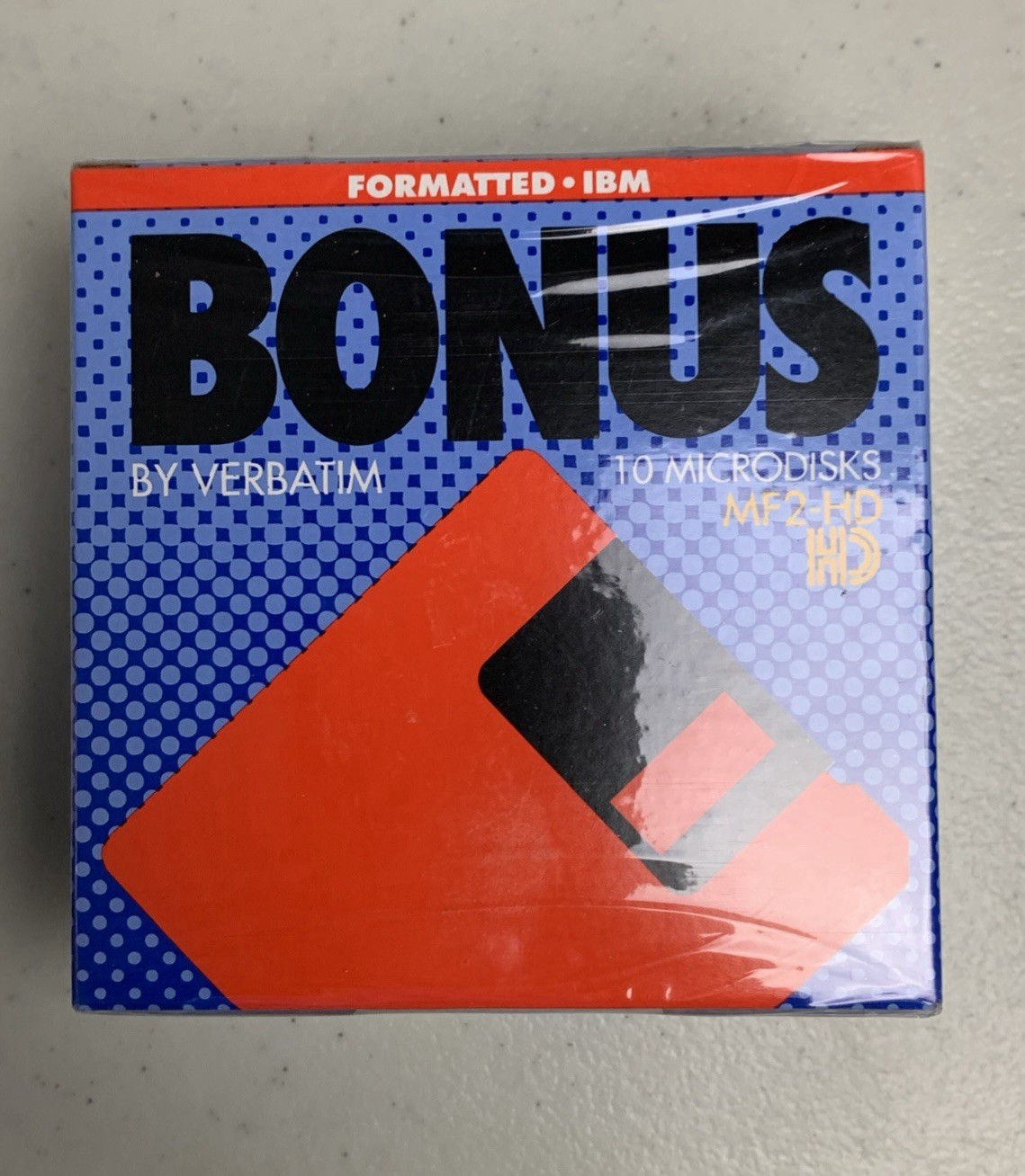 Verbatim Bonus MF 2 HD 3.5" Microdisks 10 Pack Formatted IBM New