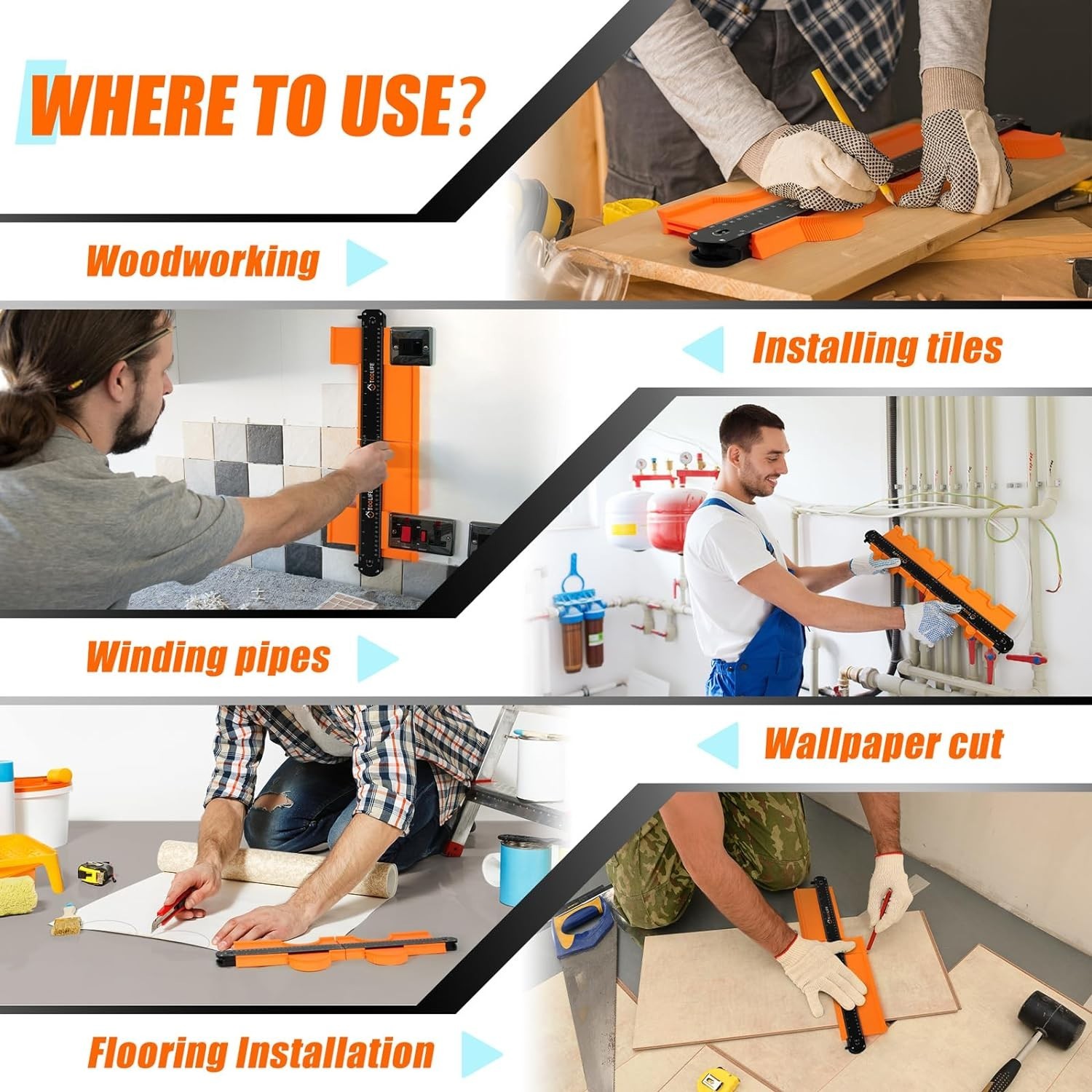 Adjustable Contour Duplicator Tool for Accurate Tile and Flooring Installations