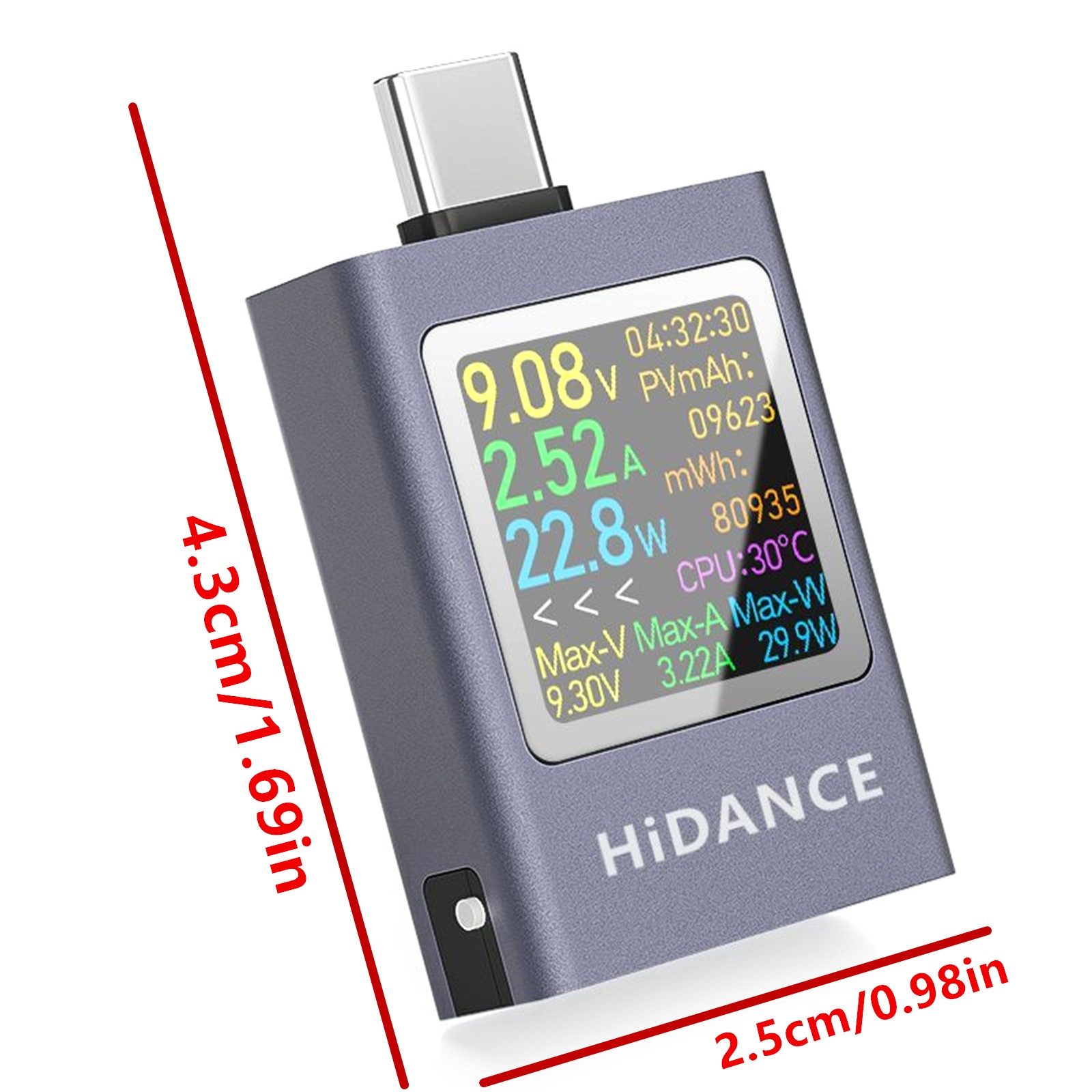 High Accuracy USB C Multimeter 4.5 50V 0 6A Peak 12A Fast Charge Protocols