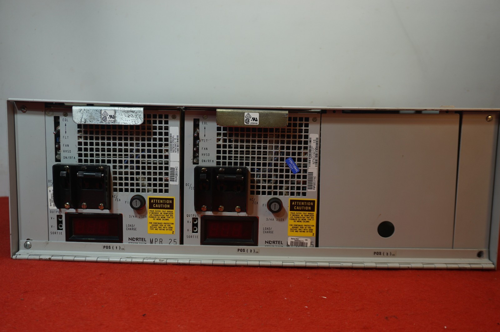 Nortel NT5C10CR61 MPS Modular Power Shelf & Two, MPR 25 Power Modules