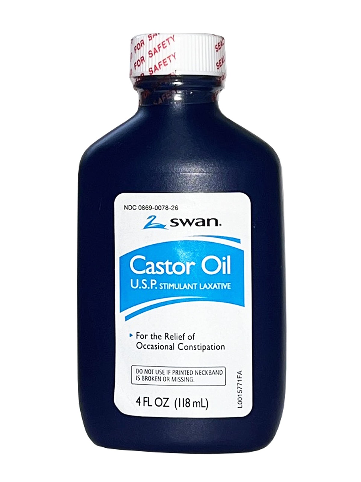 SWAN Castor Oil USP 100% Stimulant Laxative 4 FL OZ - For Relief of...