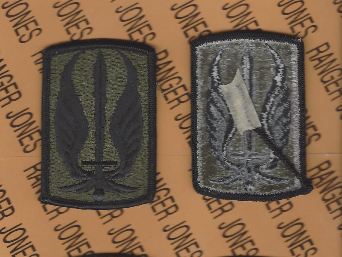 US Army 17th Aviation Brigade OD Green & Black BDU ~3" uniform patch m/e