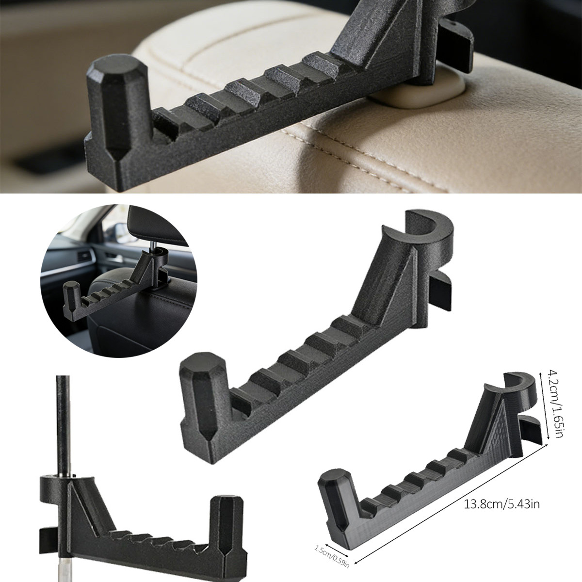 Universal Bow Hanger Holder Hooks for Car, SUV, Truck Headrest Vehicle Hunting