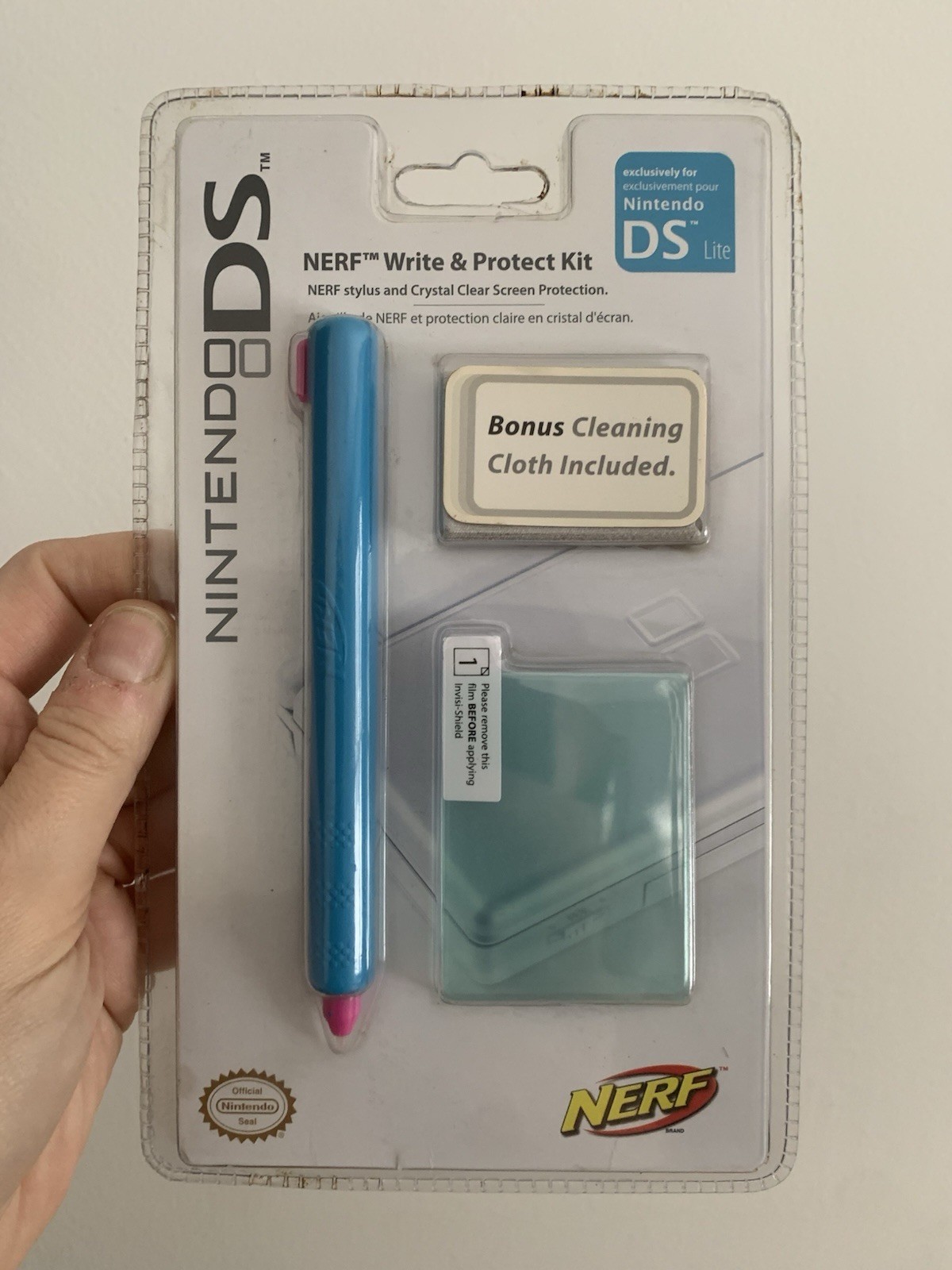 Nintendo DS Pen Nerf Stylus Kit Cloth Screen Protect Blue Pink Vintage Rare
