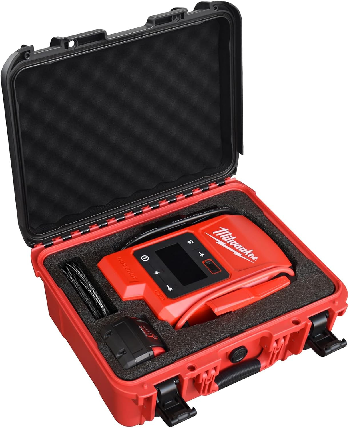 Waterproof Hard Carrying Case for Milwaukee M18 Hotshot Jump Starter 3841-20, Cu