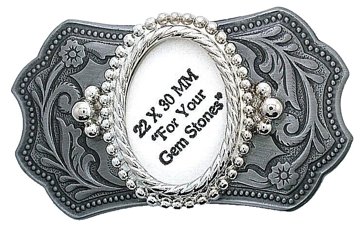 30x22 30mm x 22mm Cab Southwest Pewter Silver Color Belt Buckle Mounting CF953