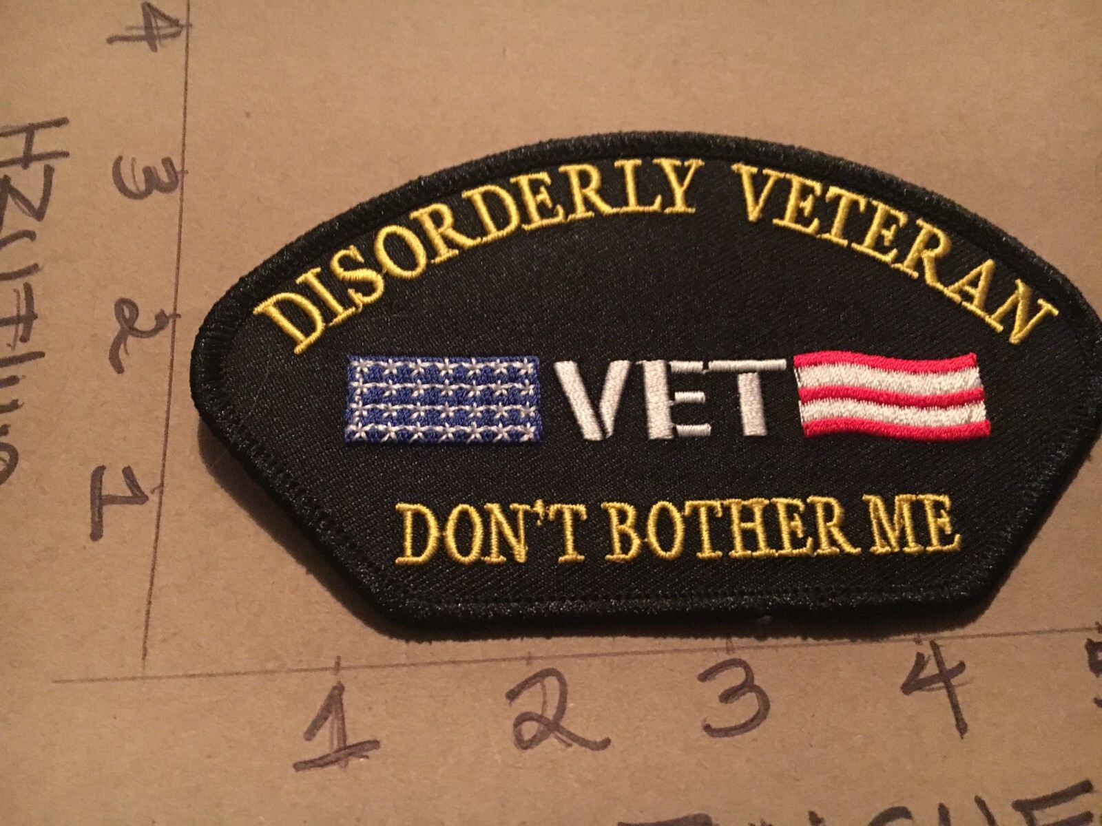 Disorderly Veteran Don't Bother Me Hat Patch with flag 4/25/25 modern