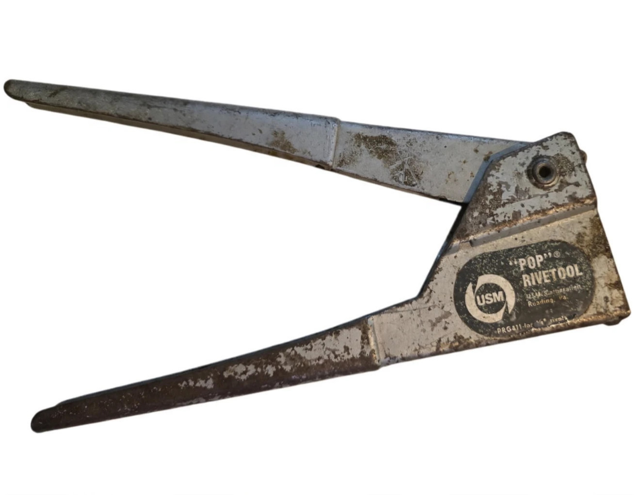 Vintage USM POP Rivetool Gun Tool Reading PRG411 for 1/8" Hand Rivet R7