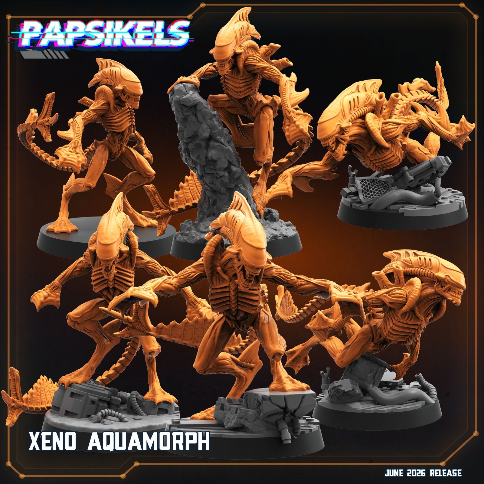 Xeno Aquamorph Papsikels Miniature AvP, Aliens, Xenomorph