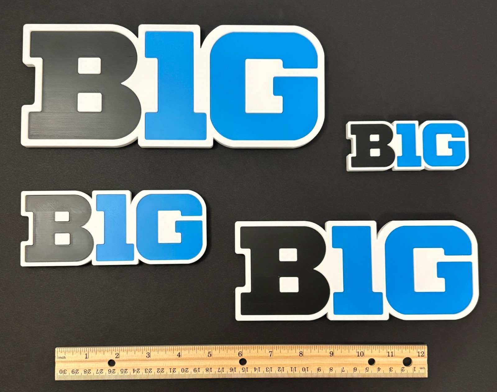 Big Ten Logo Sign, w Hanger Holes 4 6 8 10" Wall Art Decor Mount Sports Football