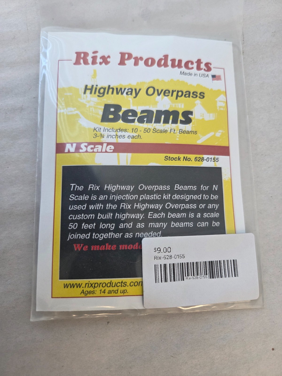 Rix Products #628-0155 N Scale Highway Overpass Beams