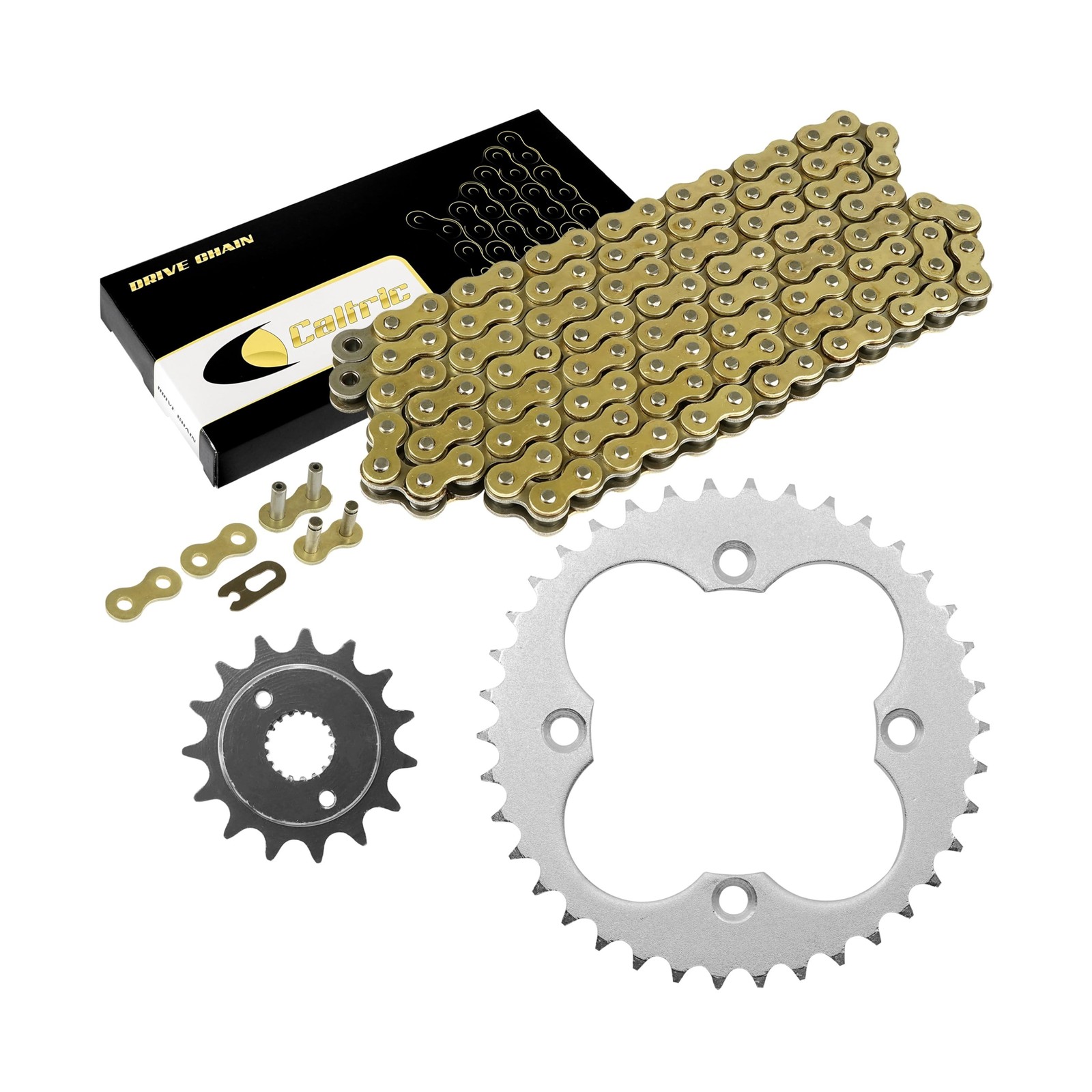 Caltric Drive Chain & Sprockets Kit Compatible with Honda Trx400Ex Sportrax 4...