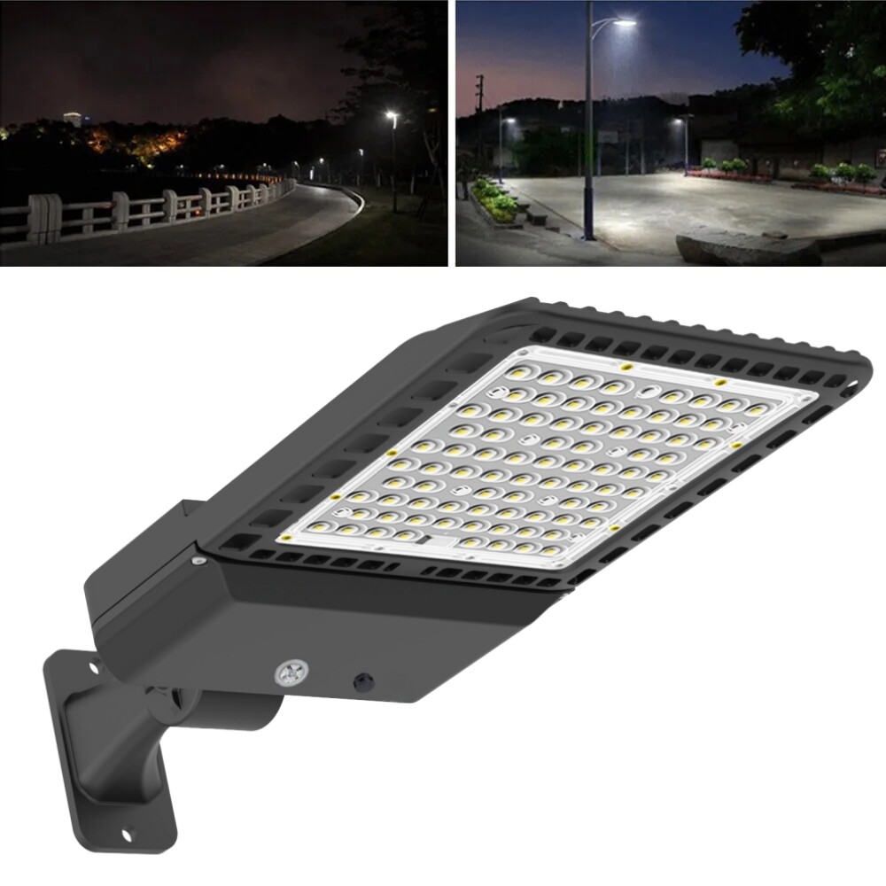 300W LED Parking Lot Shoebox Pole Lights Commercial Street Area Light+ Arm Mount