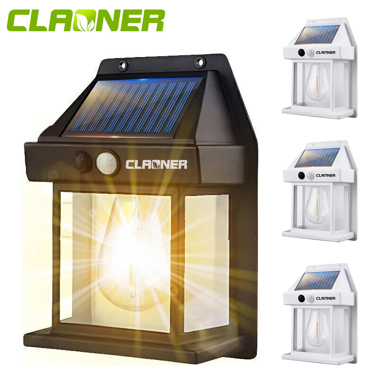 Solar Power Wall Lights Outdoor PIR Motion Sensor Fixture Lantern Security Lamp