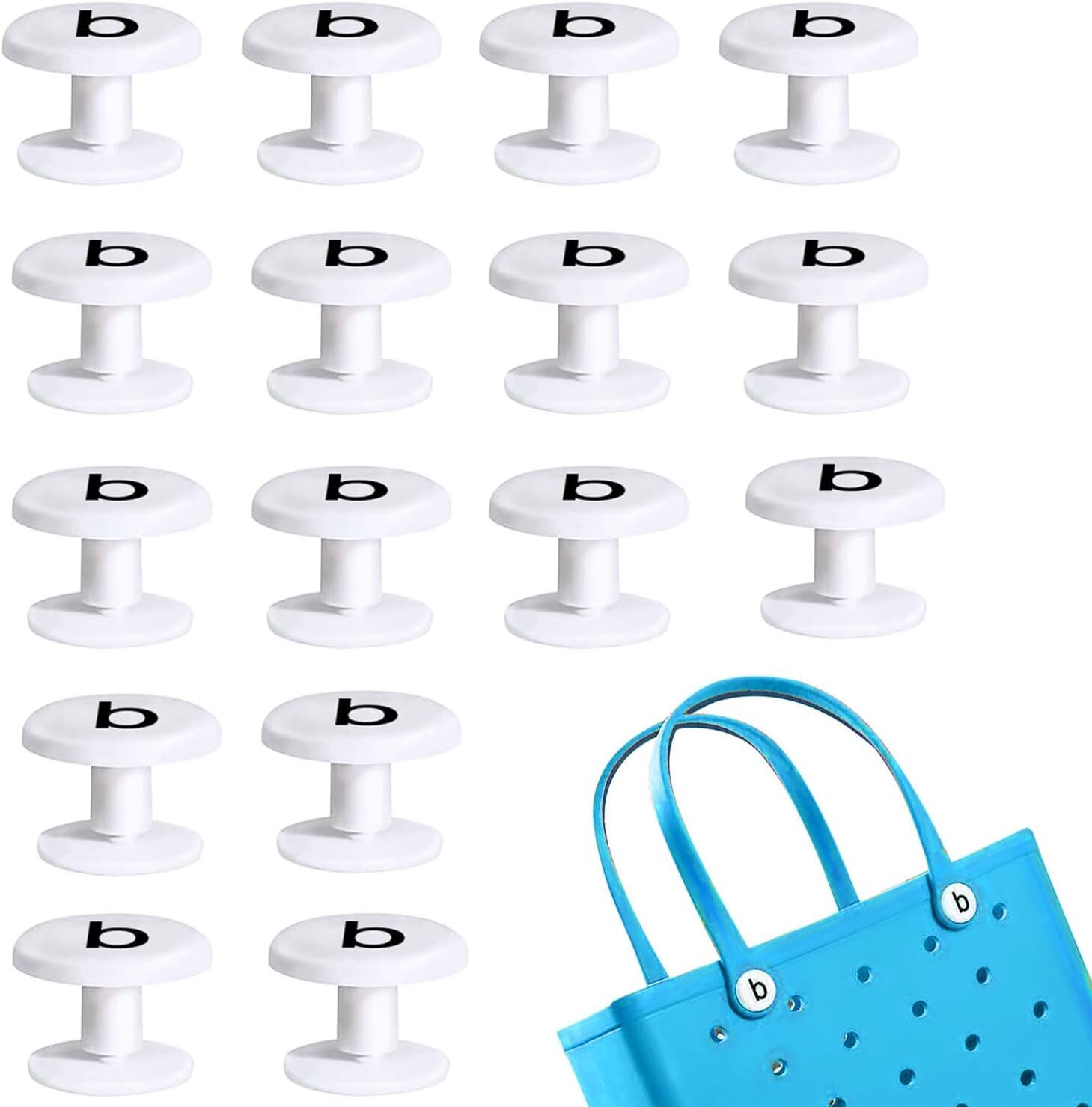 16 Sets Rivets for Bogg Bag, White Buttons for Beach Bag Handles Accessories,...
