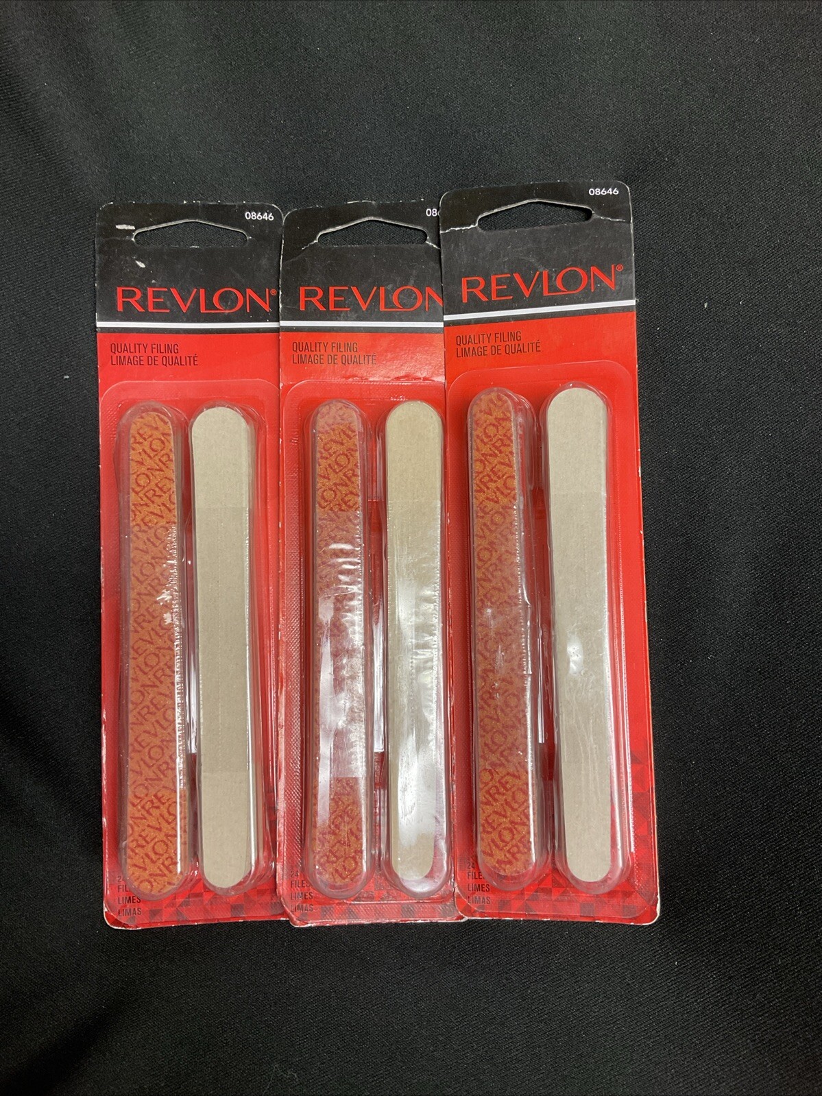 PACK OF 3 Revlon Dual Sided Emery Board Nail Files 24ct, (Total of 72 Files)