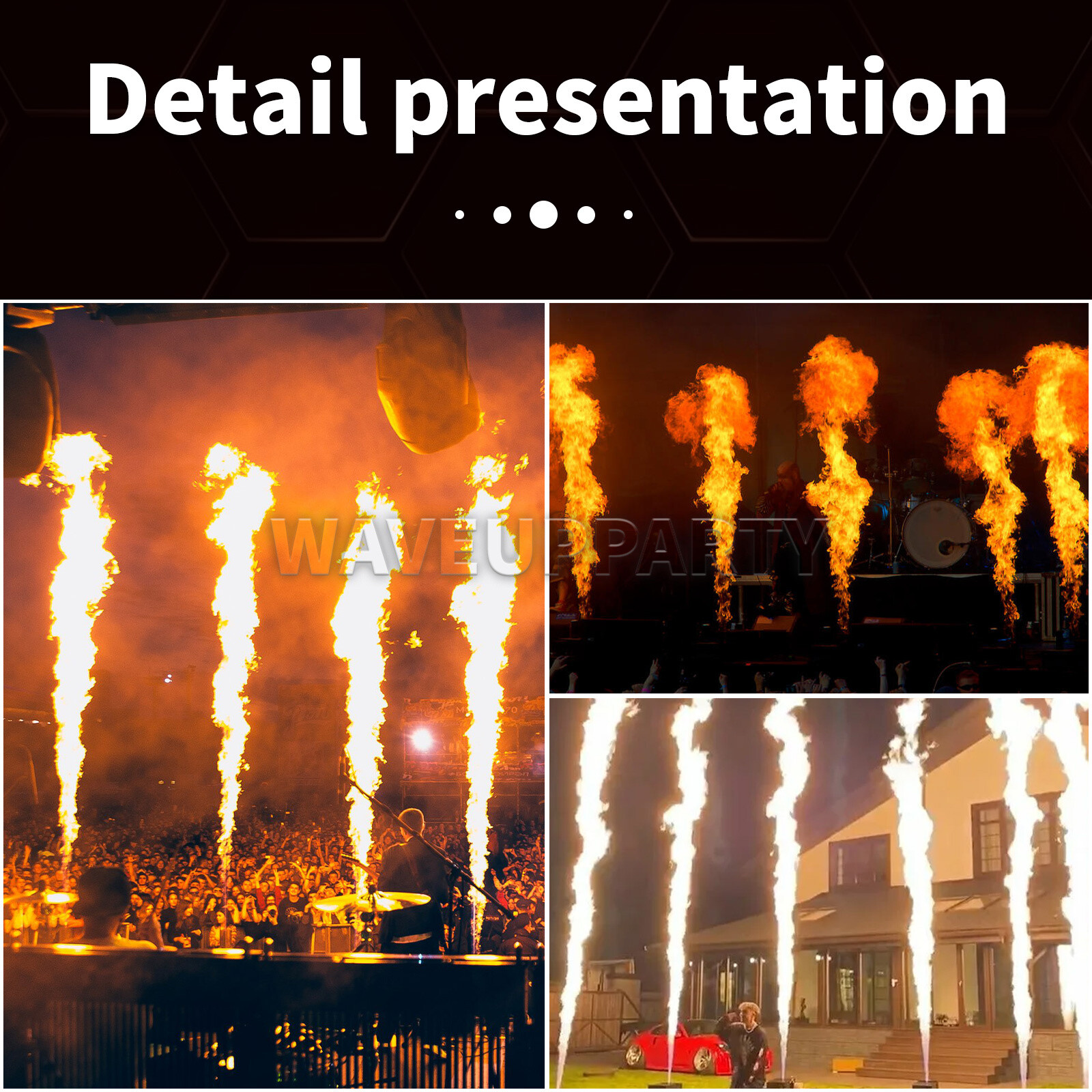 1/2/4PCS 200W Fire Thrower Machine DMX Stage Effect Flame Sprayer Projector Show