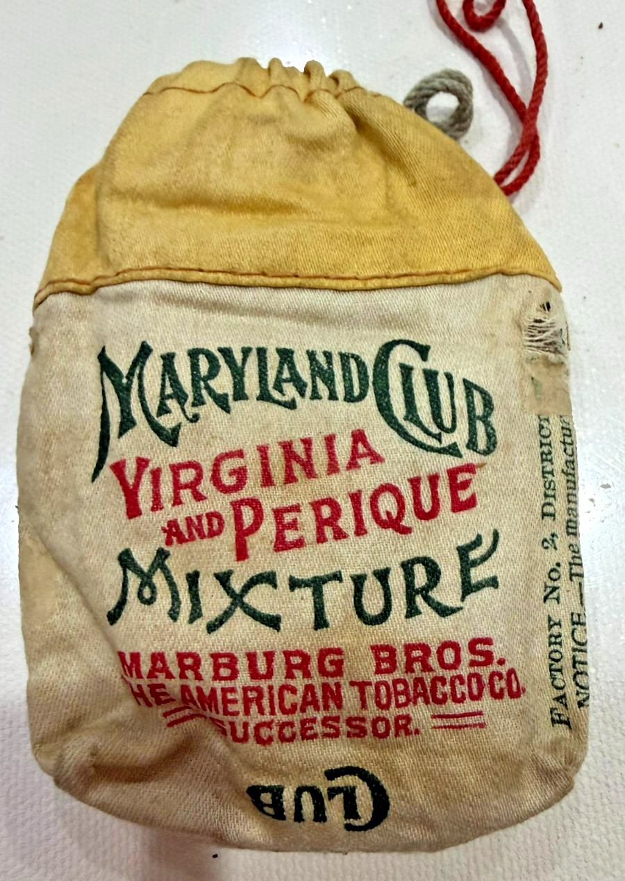 904 ~ Empty 1940's Original Maryland Club Mixture Pouch . Virginia & Perique!