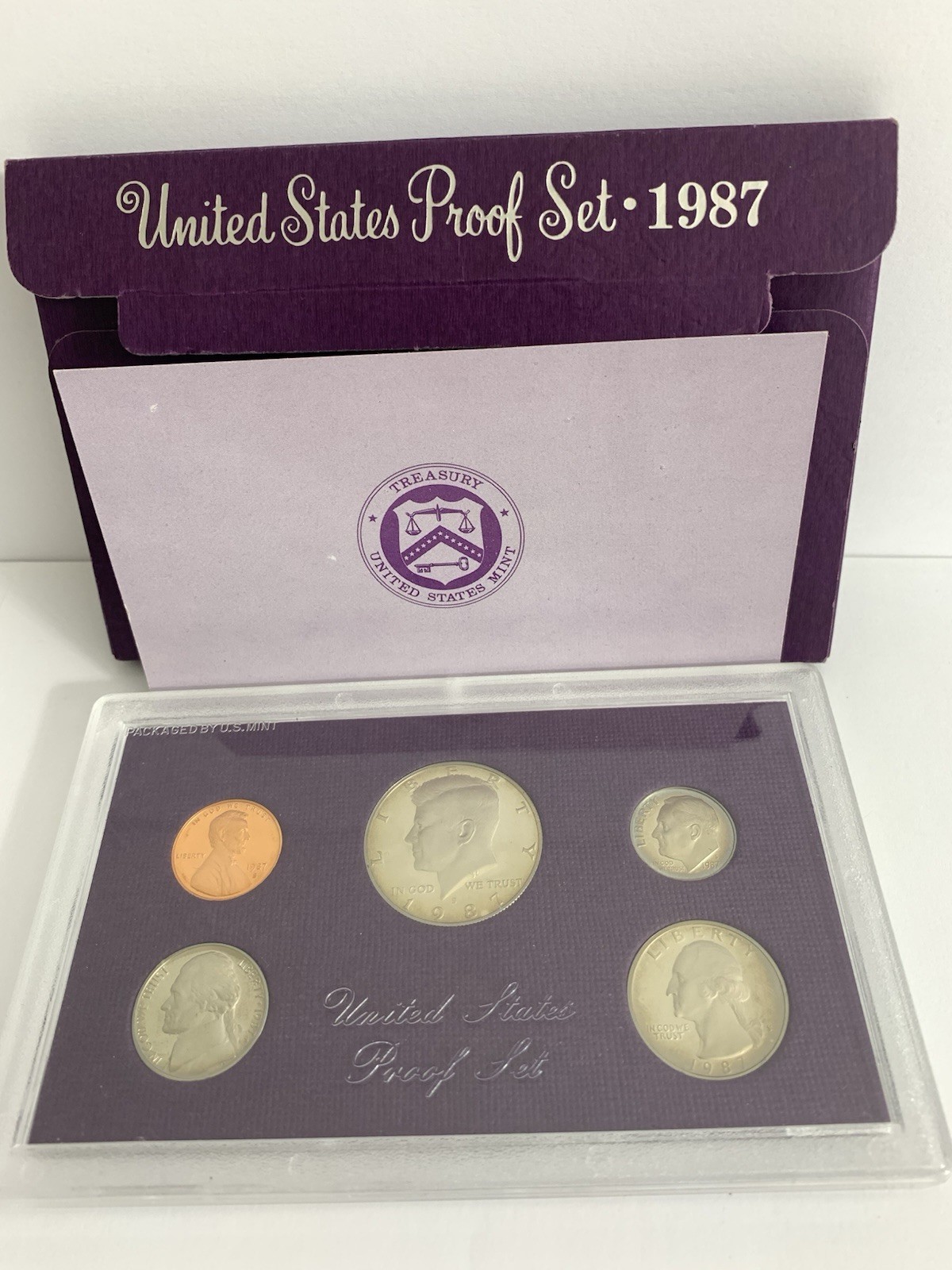 1987-S Claud Proof Set U.S. Mint 5 Coin Original Government Packaging OGP