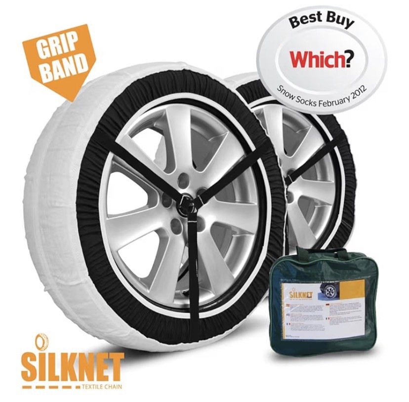 2X (4 tyres) SILKNET PLUS Size 60 Textile Snow Socks - Multiple Tyre Sizes - NEW