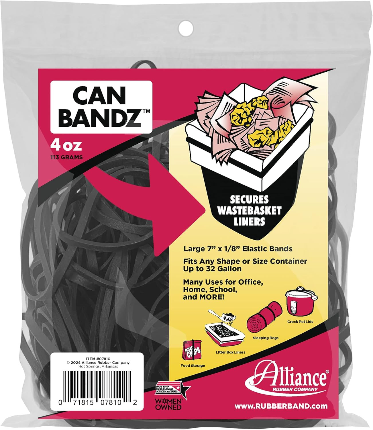 Rubber Company Inc. Can Bands 7-Inchx.12-Inch 50 Bands Black 07810, Black, 50-Co