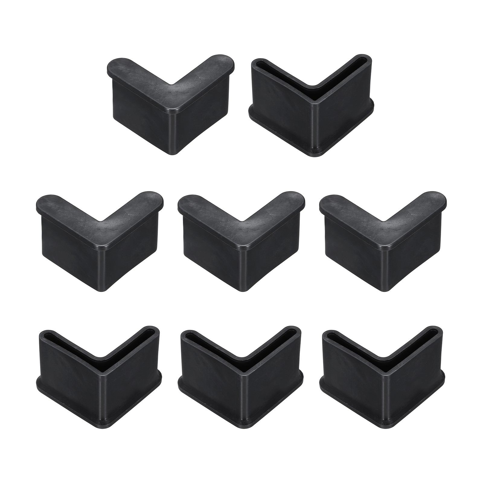 8Pcs 1-1/8" Bed Frame End Caps, Angle Iron Foot Pad Leg Protector, Black