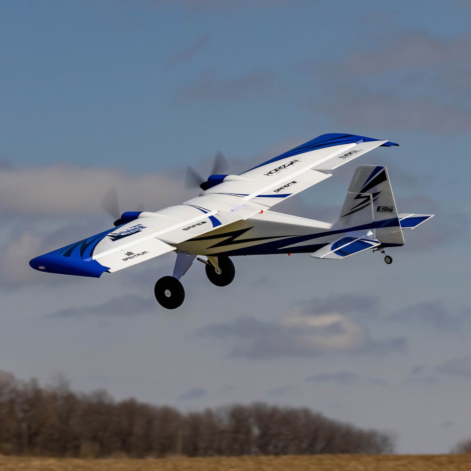 E-flite RC Airplane Twin Timber 1.6m BNF Basic with AS3X and SAFE Select