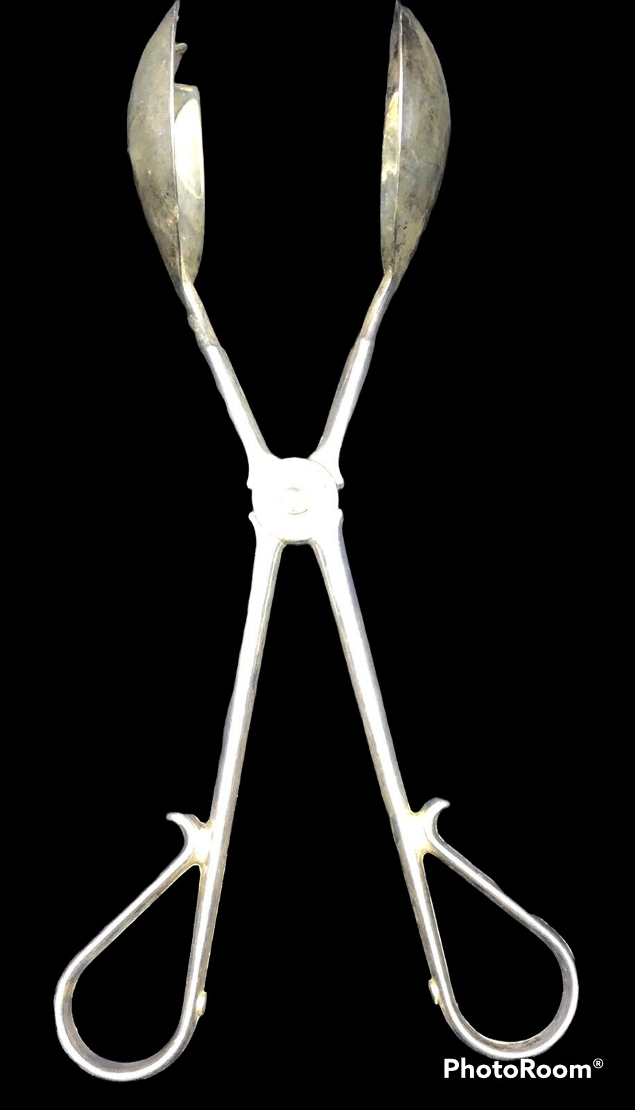 Vintage Silverplate Tongs Salad Servers EP Zinc Made In Italy 10.5” Classy