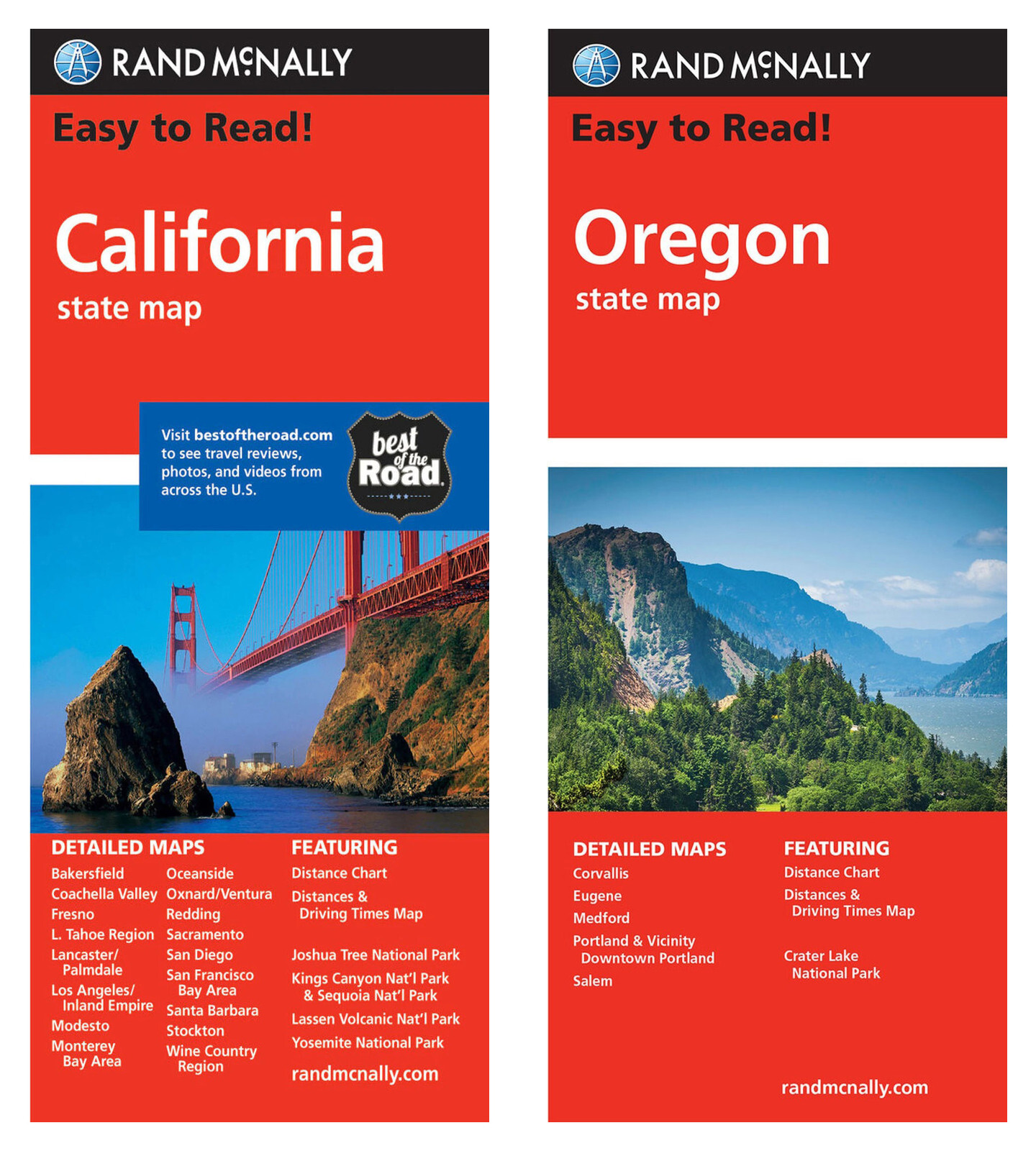 Rand McNally State Maps: California and Oregon (2 Maps)