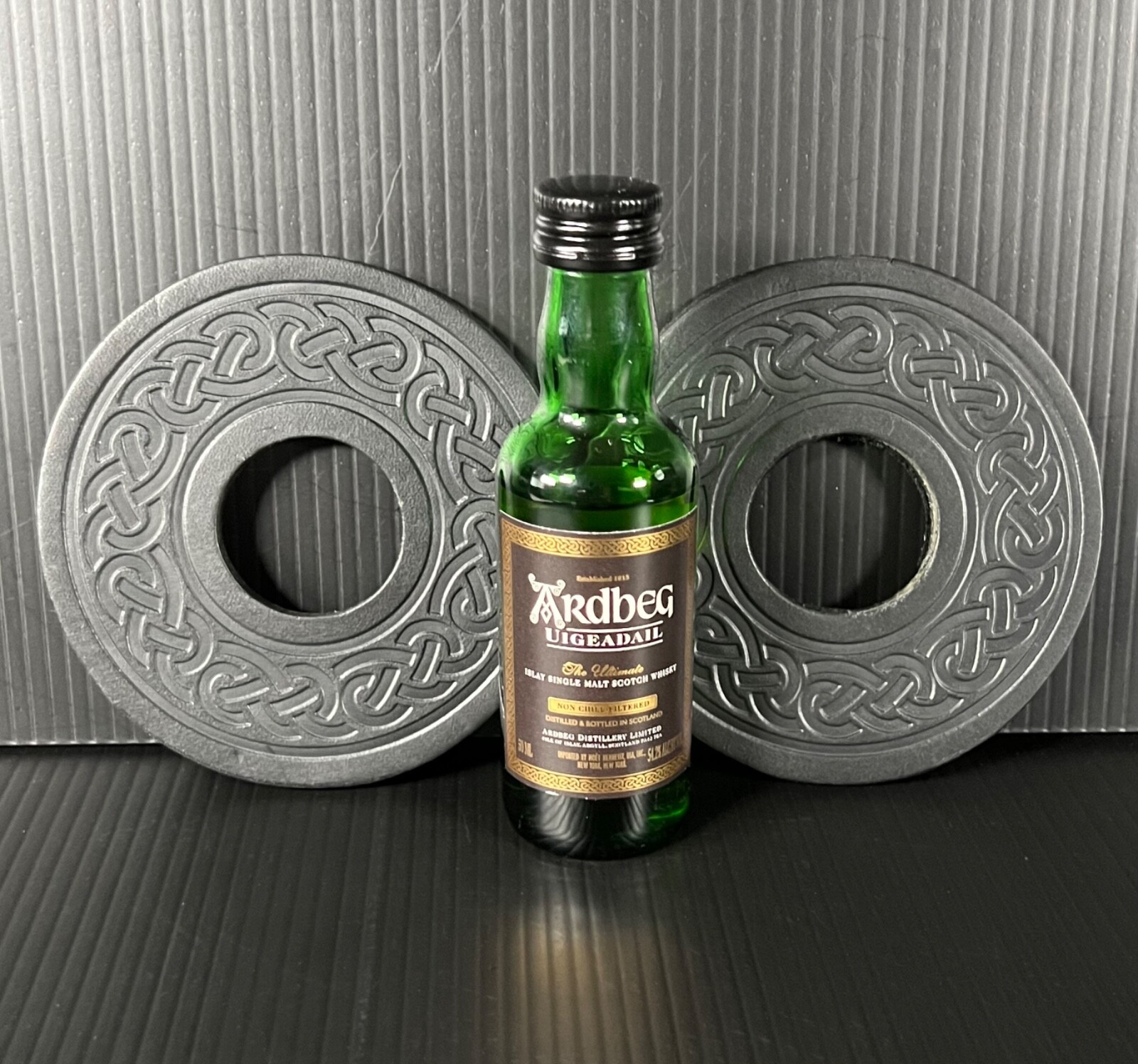 Ardbeg Islay Single Malt Scotch Whisky Leather Coaster Set (2) - Rare & New!