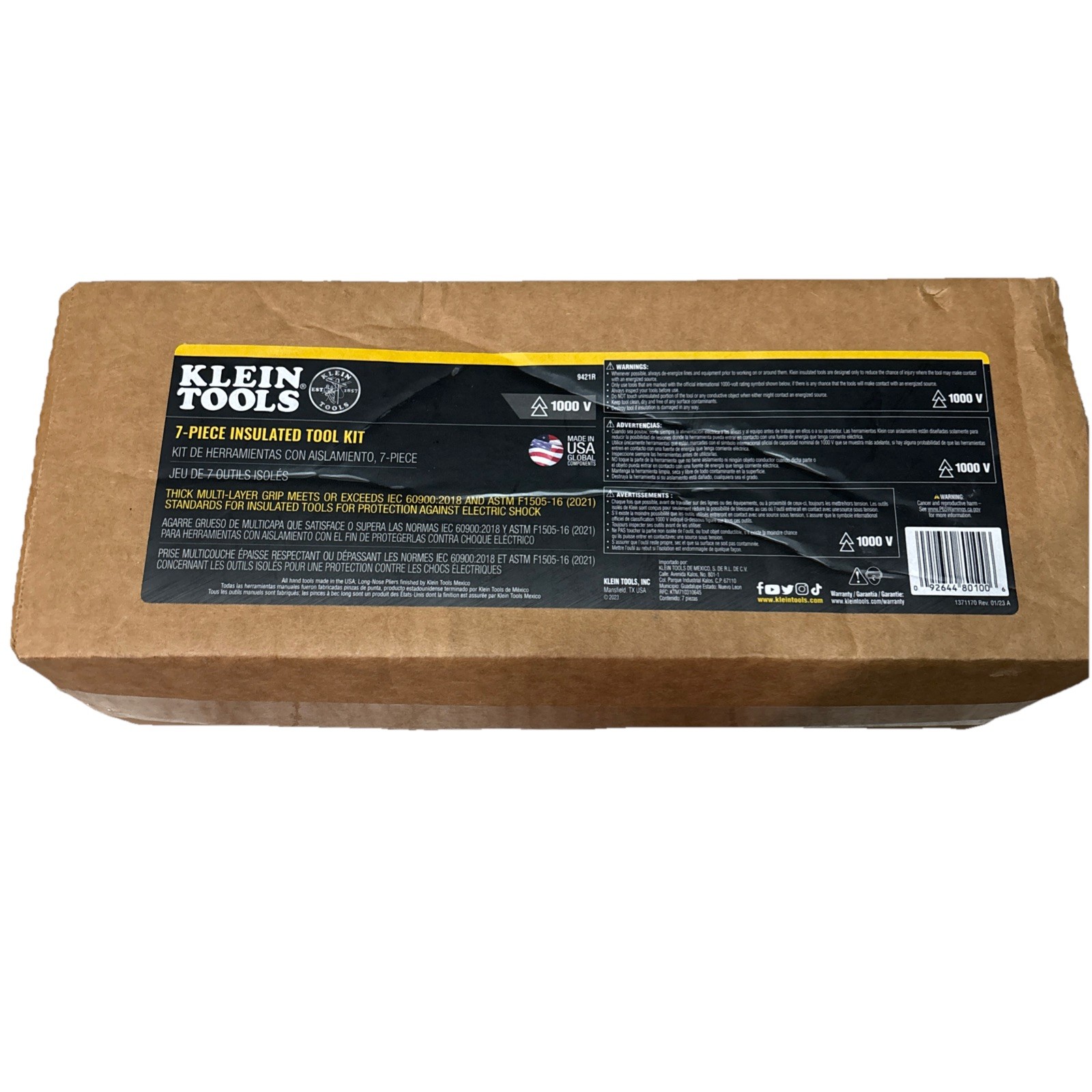 Klein Tools 9421R Insulated Tool Set 7 Pc 1000V USA