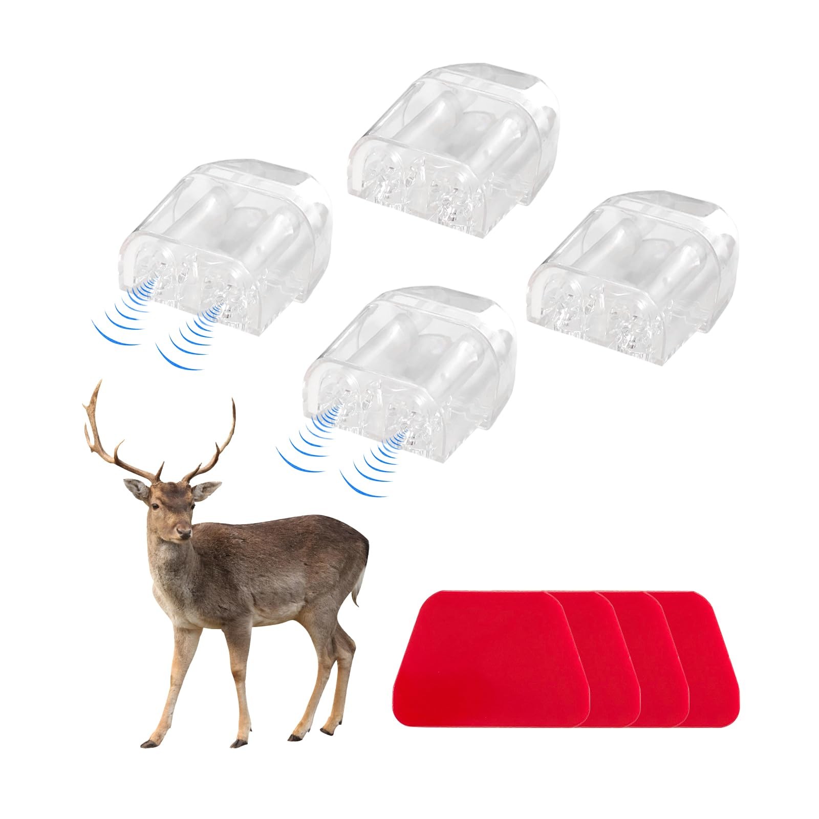 Dickno 4 PCS Deer Whistles for Car, Automotive Warning 4 PCS, White